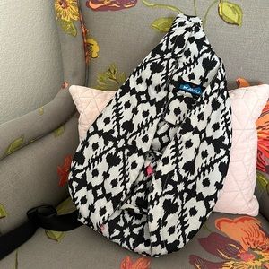 Kavu Sling Backpack bag black white pink
